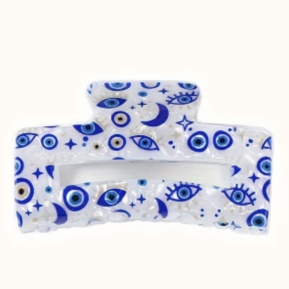 Blue and White Evil Eye Hair Clip
